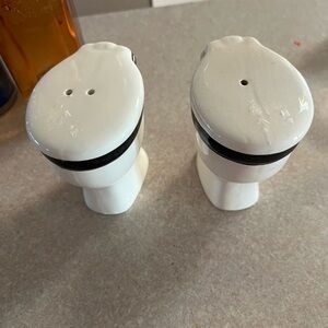 Toilet Salt and Pepper Shakers - White and Black Taiwan Commode Potty Bathroom